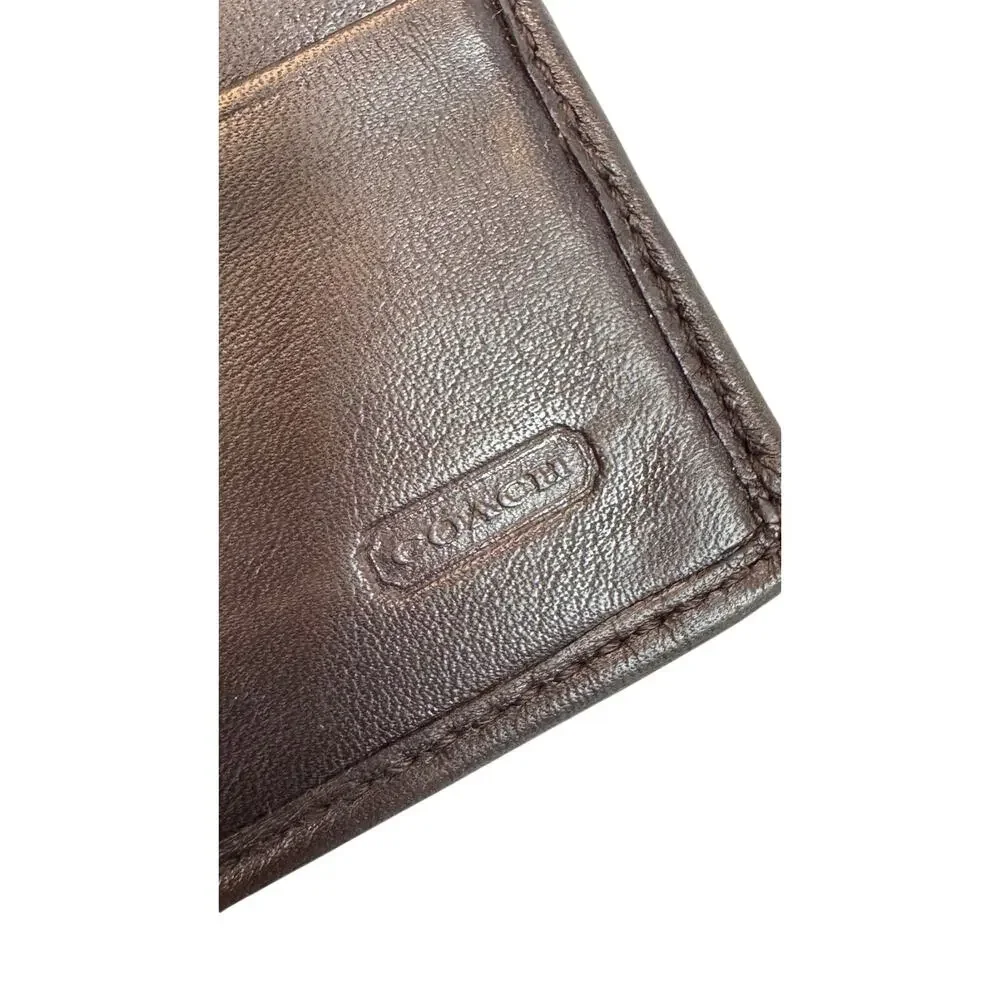 Coach SoHo Brown Burnished Leather Long Wallet